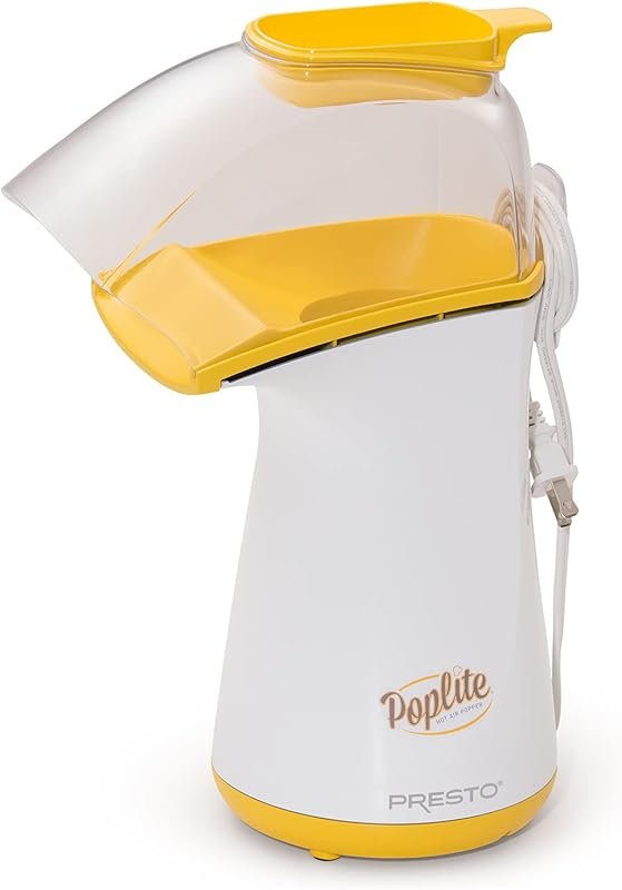 Presto 04820 Poplite Hot Air Popcorn Popper, Built-In Measuring Cup &