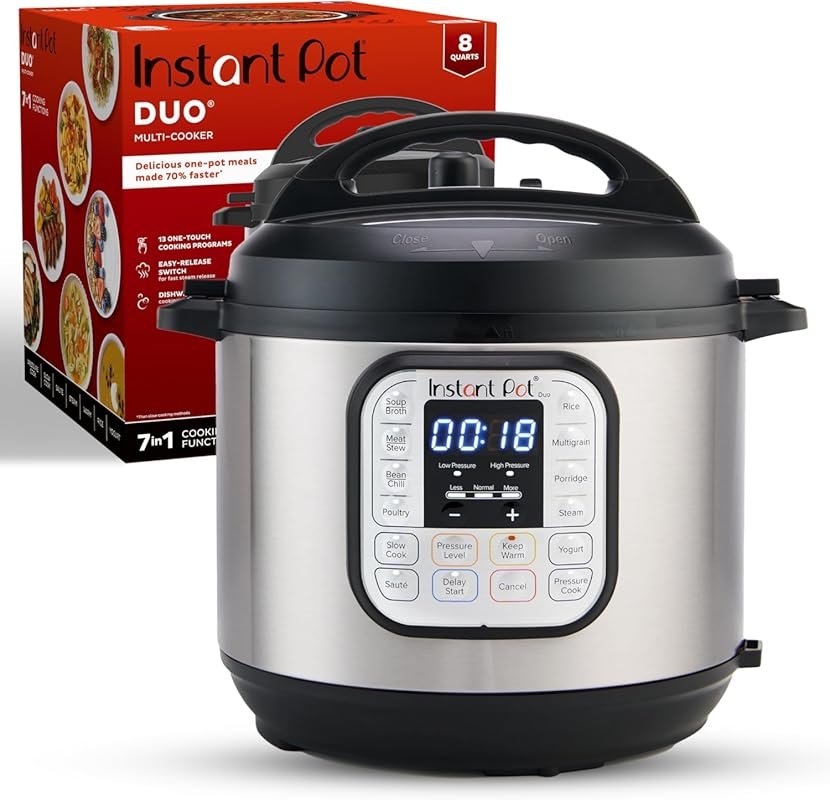Instant Pot Duo 8 Quart 7-in-1 Electric Pressure Cooker with 800+ Reci