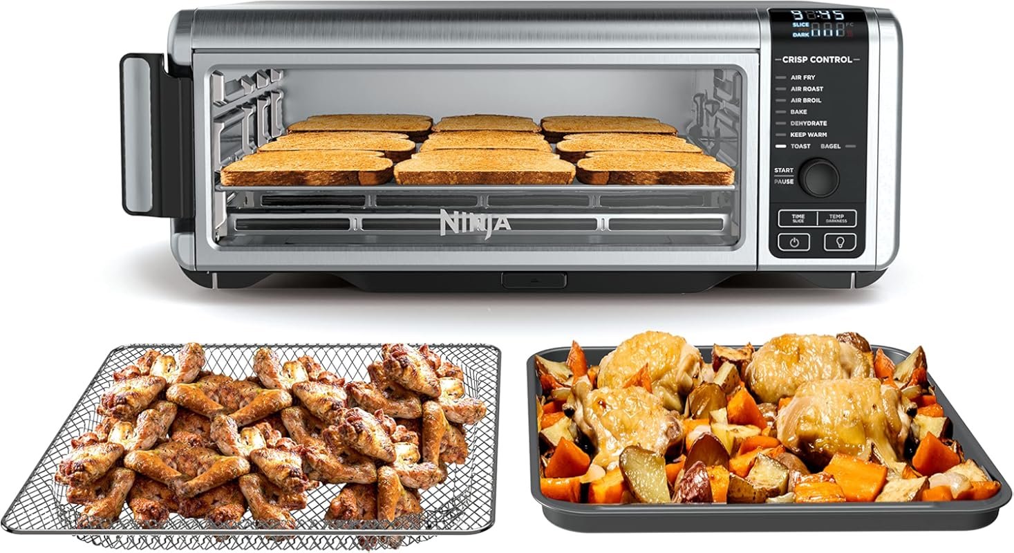 Ninja SP101 Digital Air Fryer Toaster Oven: 8-in-1 Flip-Up Design, XL 