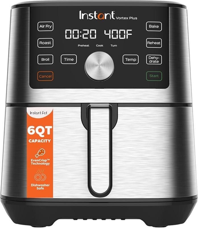 Instant Pot 6QT Vortex Plus Air Fryer: 6-in-1, Dishwasher-Safe, Stainl
