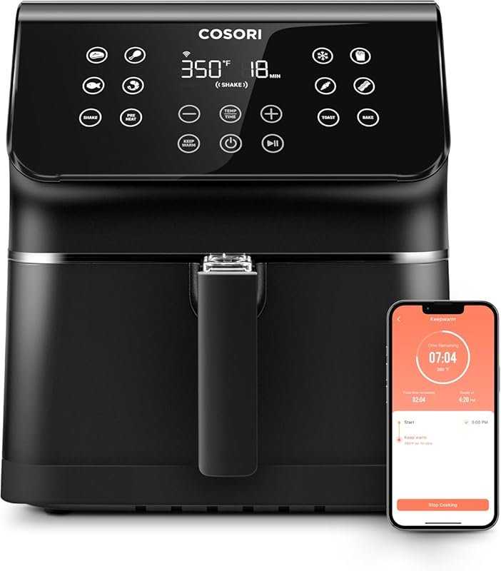 COSORI 5.8QT Air Fryer Pro Smart, 12-in-1 Functions, Voice Control, On