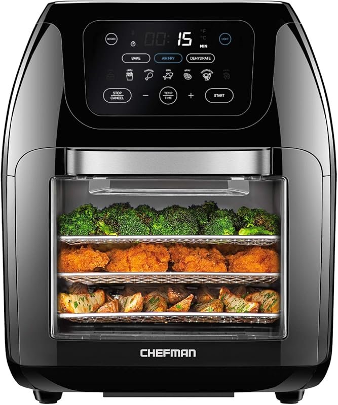 CHEFMAN 10L Multifunctional Air Fryer+ Rotisserie: Digital Touch Scree