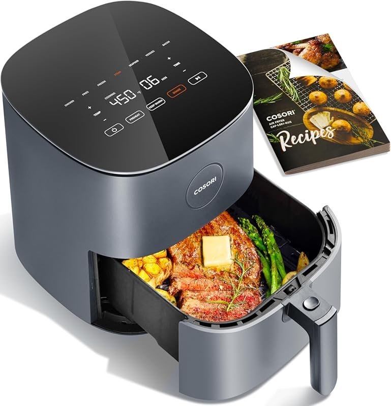 Cosori Pro 5QT Compact Air Fryer with Ceramic Coating, 7 Presets & 450