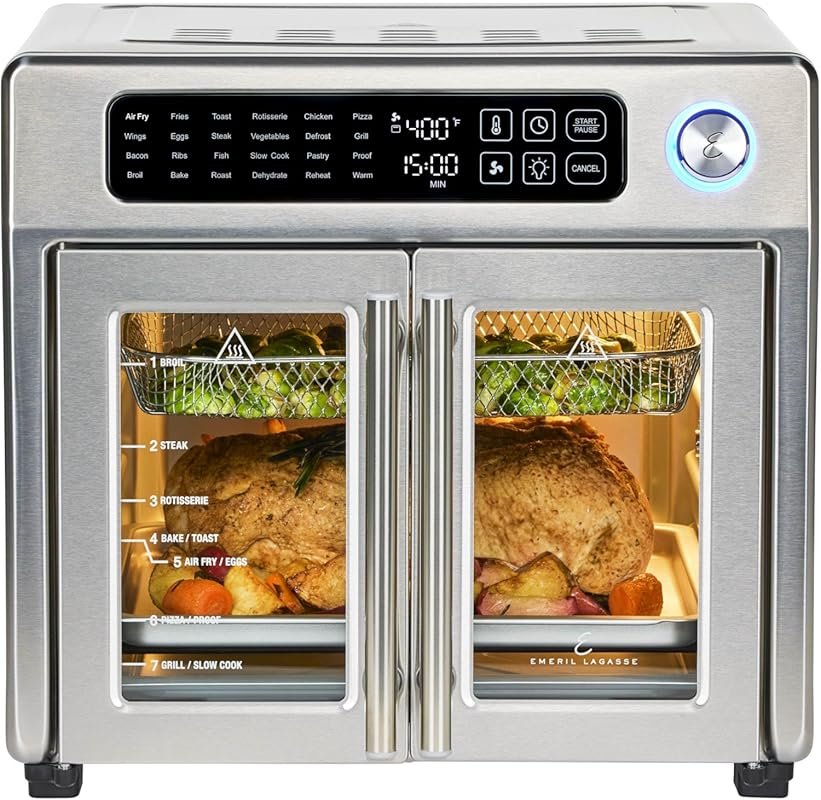 Emeril Lagasse 26QT French Door Air Fryer Toaster Oven Combo with 24 F