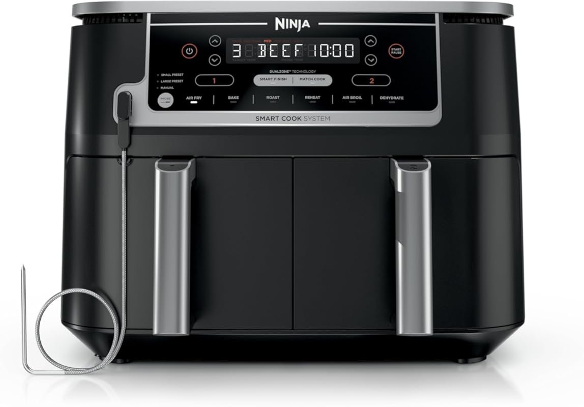Ninja DZ550 Foodi 10 Quart 6-in-1 DualZone Smart XL Air Fryer with Sma
