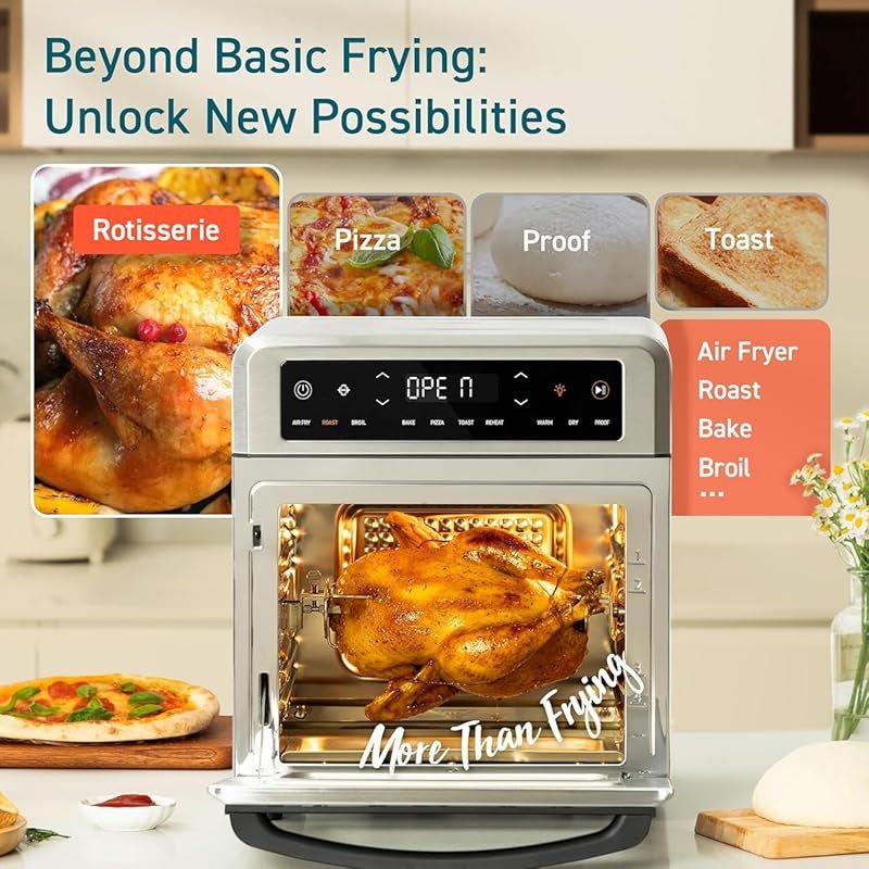 COSORI 13Qt 11-in-1 Air Fryer Oven Combo: Rotisserie, Toast, Bake, Roa