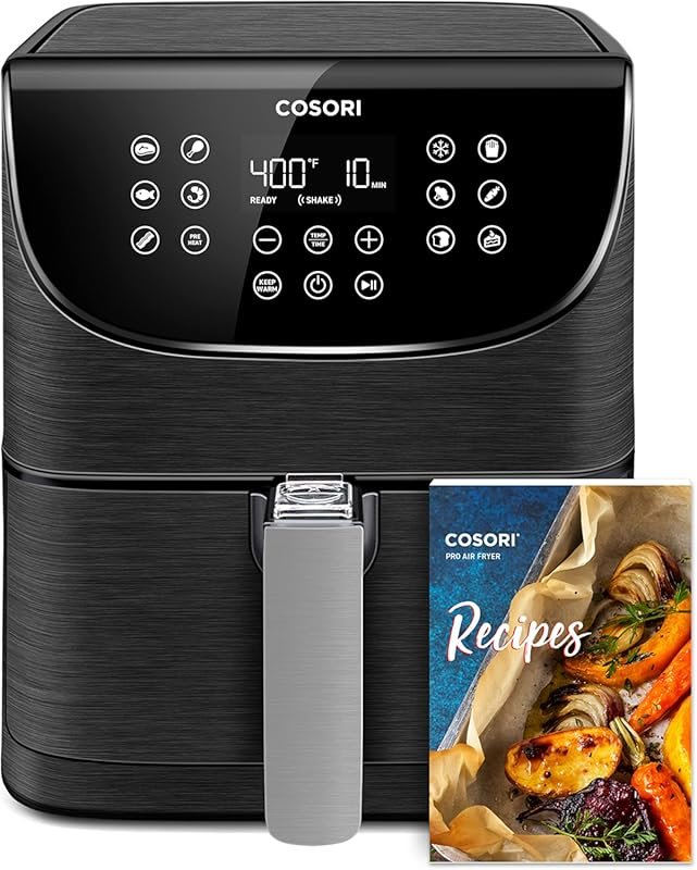 COSORI Pro Gen 2 5.8QT Air Fryer: Stable, Sleek Black Design with 13 F