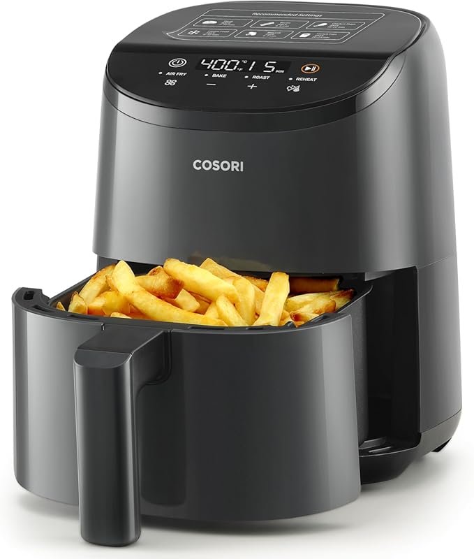 COSORI 2.1 QT Small Air Fryer: 4-in-1, 97% Less Oil, 30 Recipes, Dishw