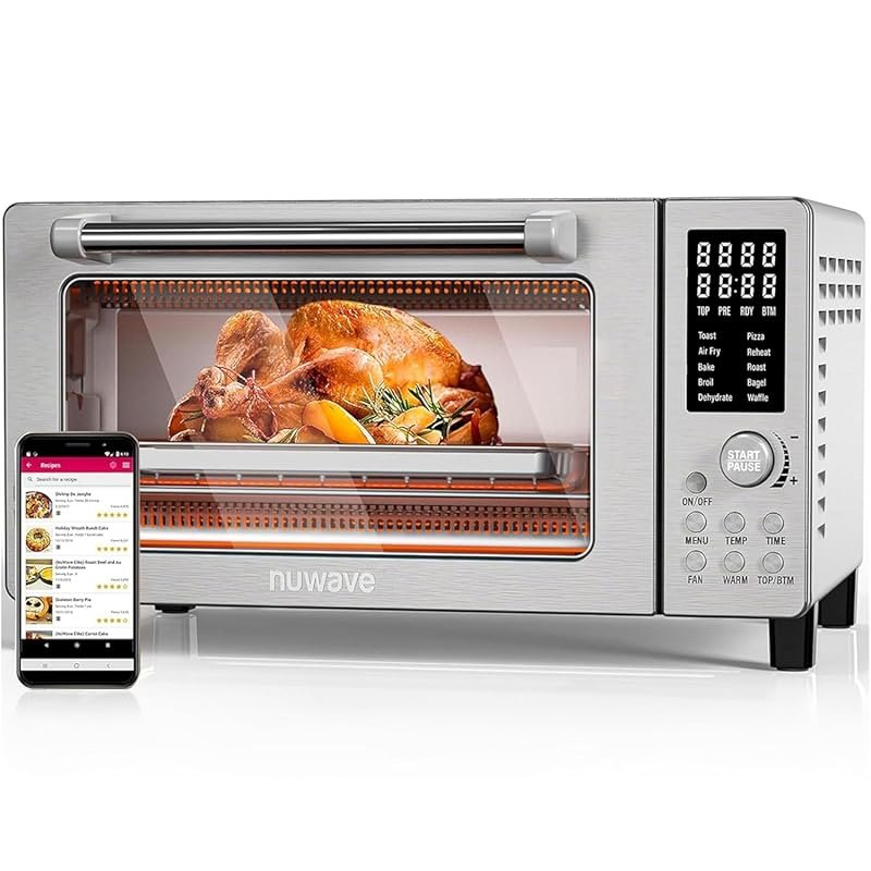 Nuwave Bravo Smart Air Fryer Toaster Oven: 10-in-1 Convection, 1800W, 