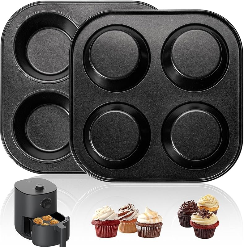 2 Pack Air Fryer Muffin Pan: Nonstick Cupcake Molds for Air Fryer & To