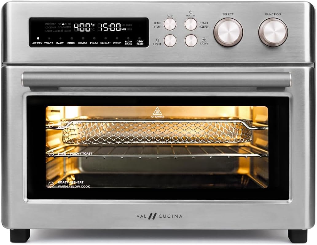 VAL CUCINA 10-in-1 Air Fryer Toaster Oven: Extra Large Infrared Convec