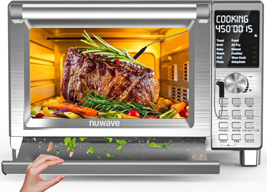 Nuwave Bravo XL Pro Air Fryer Toaster Oven: Super Convection, 100 Pres