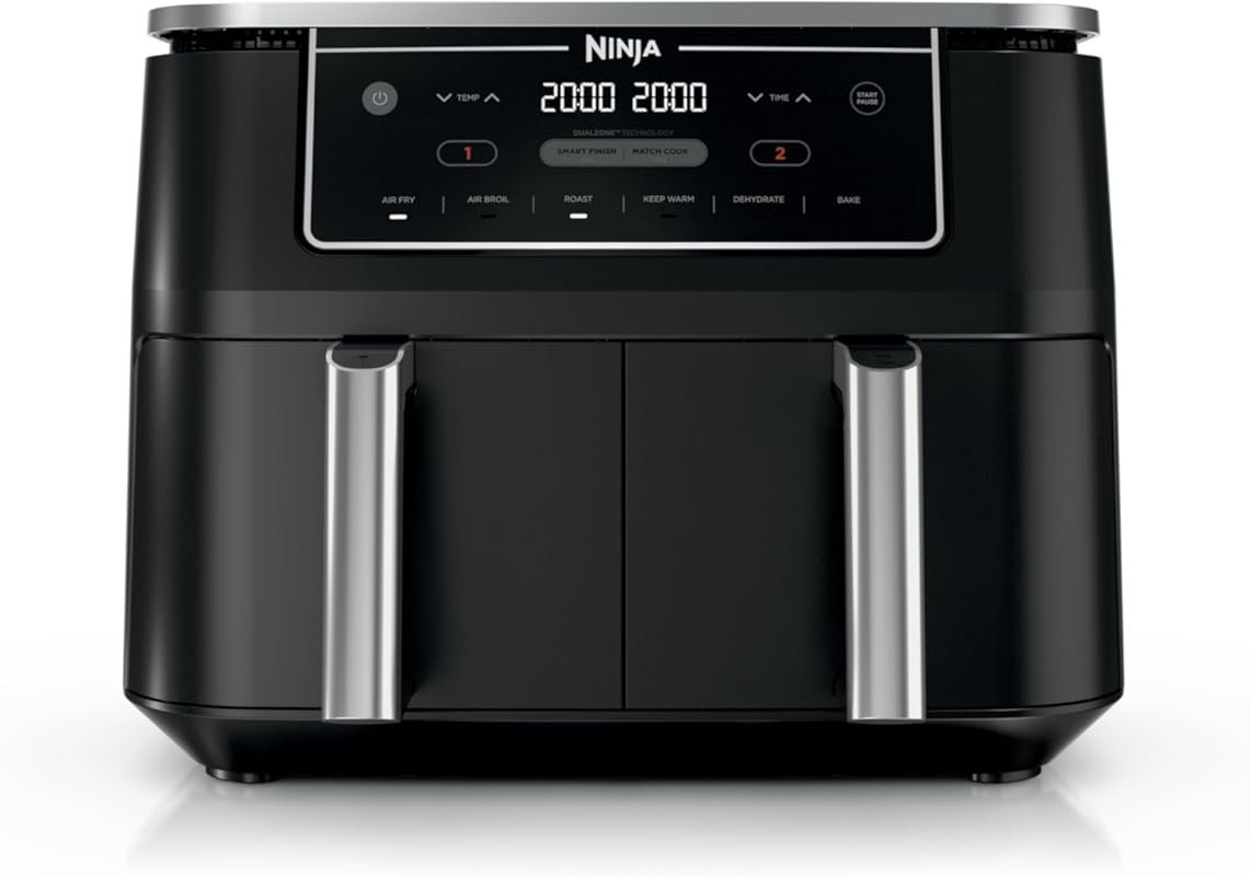 Ninja DZ302 6-in-1 Air Fryer: Cook Multiple Foods Simultaneously in Du
