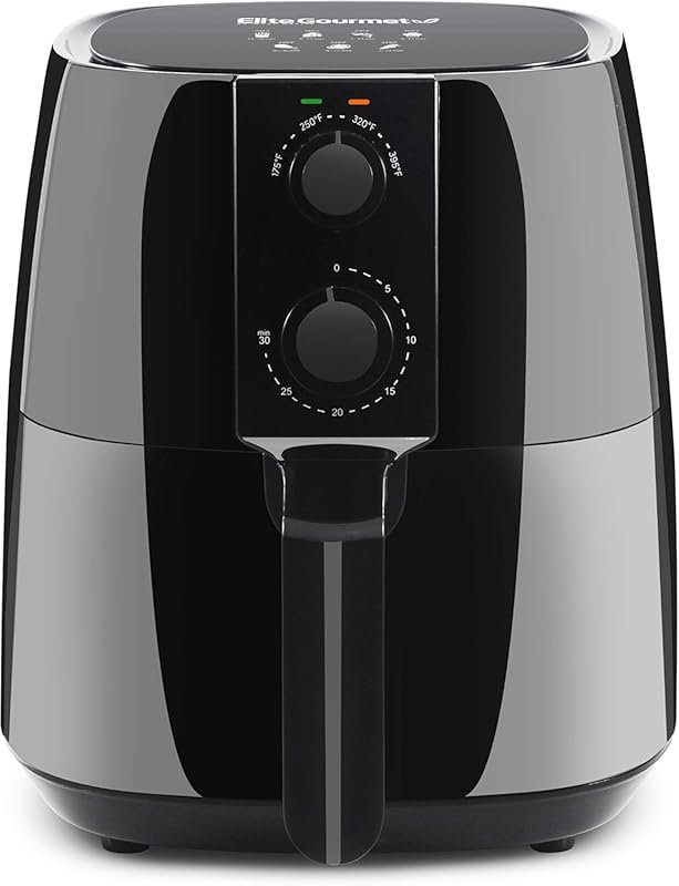 Elite Gourmet 4-Quart Electric Digital Air Fryer, 1350W, Oil-Less Heal