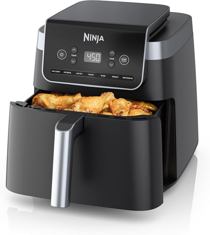 Ninja Air Fryer Pro XL 6.5QT, 7-in-1 Max Crisp, Dishwasher Safe, Grey