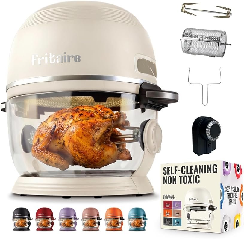 Non-Toxic 5 Quart Air Fryer with 360 Visibility and Self-Cleaning for 