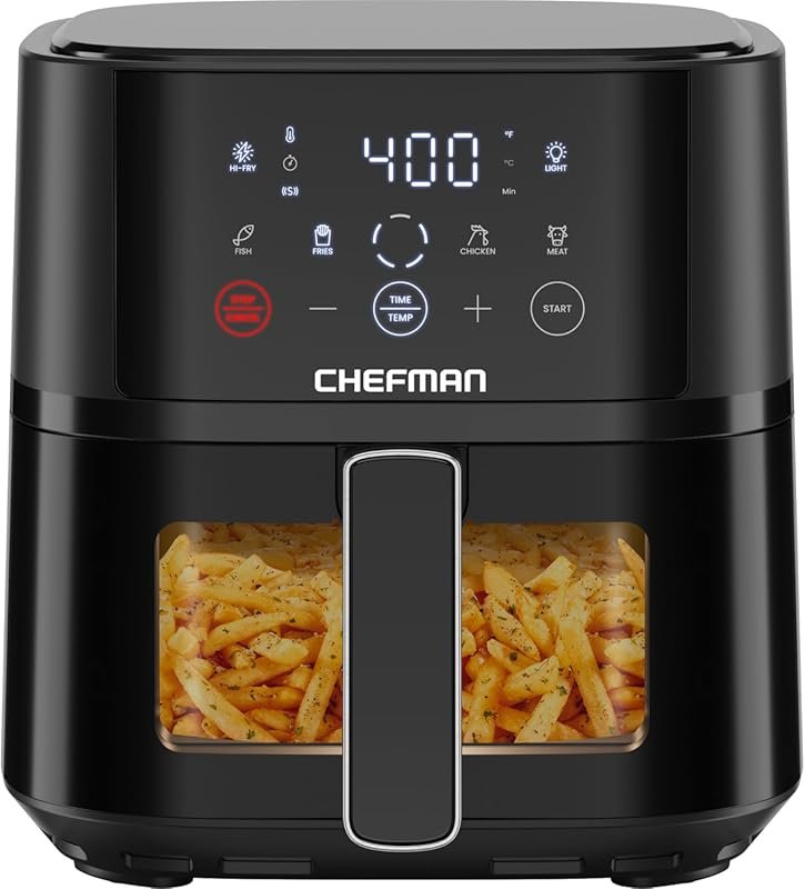 Chefman 4 Quart Compact Air Fryer with Easy-View Window and Touch Cont