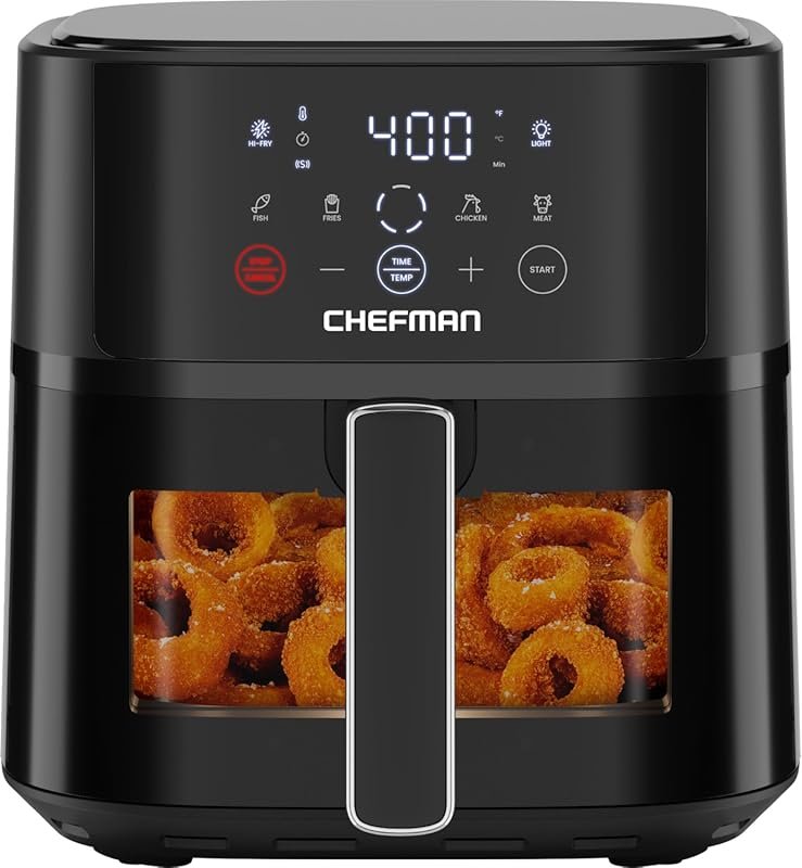 Chefman 6 QT Compact Air Fryer: Hi-Fry Technology for Crisp, Easy-View