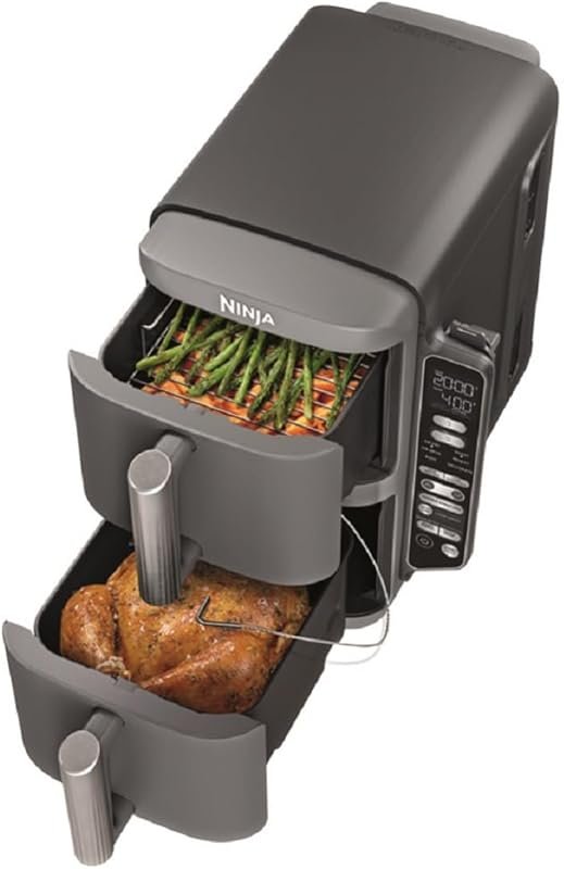 Ninja DoubleStack XL Smart 2-Basket Air Fryer, Cook 4 Foods, Space Sav