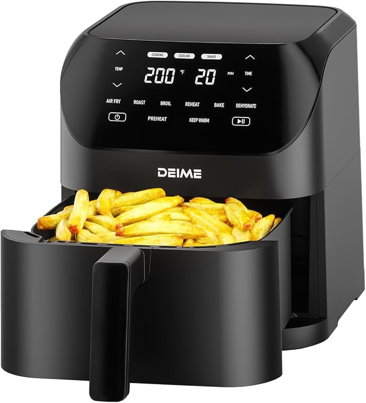 Air Fryer 6.2 Quart Oilless Hot Air Fryer Oven 1500W with 8 Presets, T