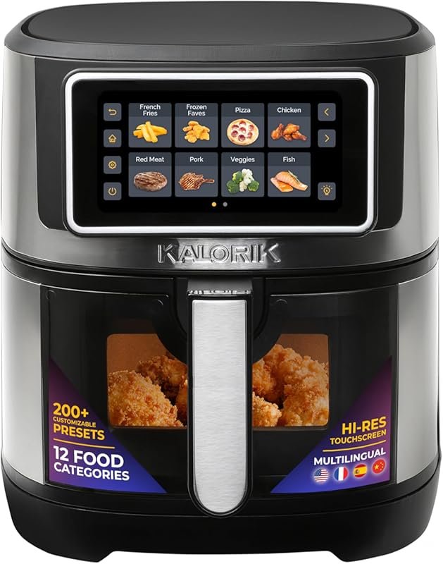 Kalorik VIVID TOUCH Series 5 Quart Air Fryer with High-Res Touchscreen