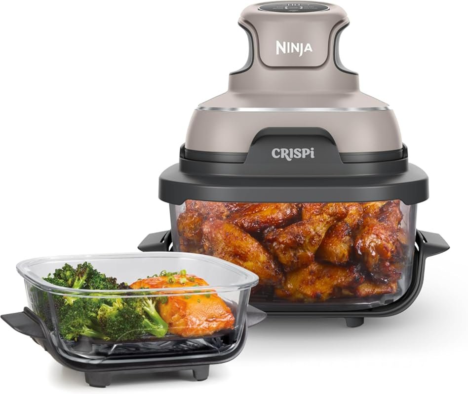 Ninja Crispi 4-in-1 Glass Air Fryer with 4QT & 6-Cup Containers, 450°F