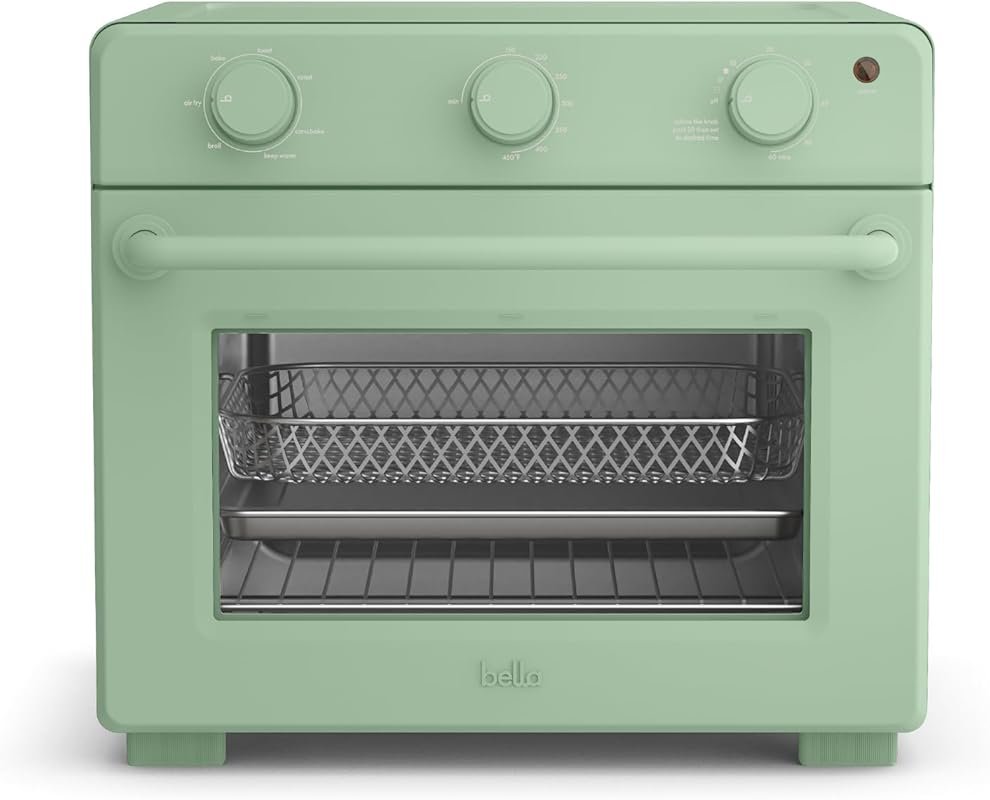 bella Air Fry Toaster Oven: 7 Presets, Dishwasher-Safe Trays, 1700W, S