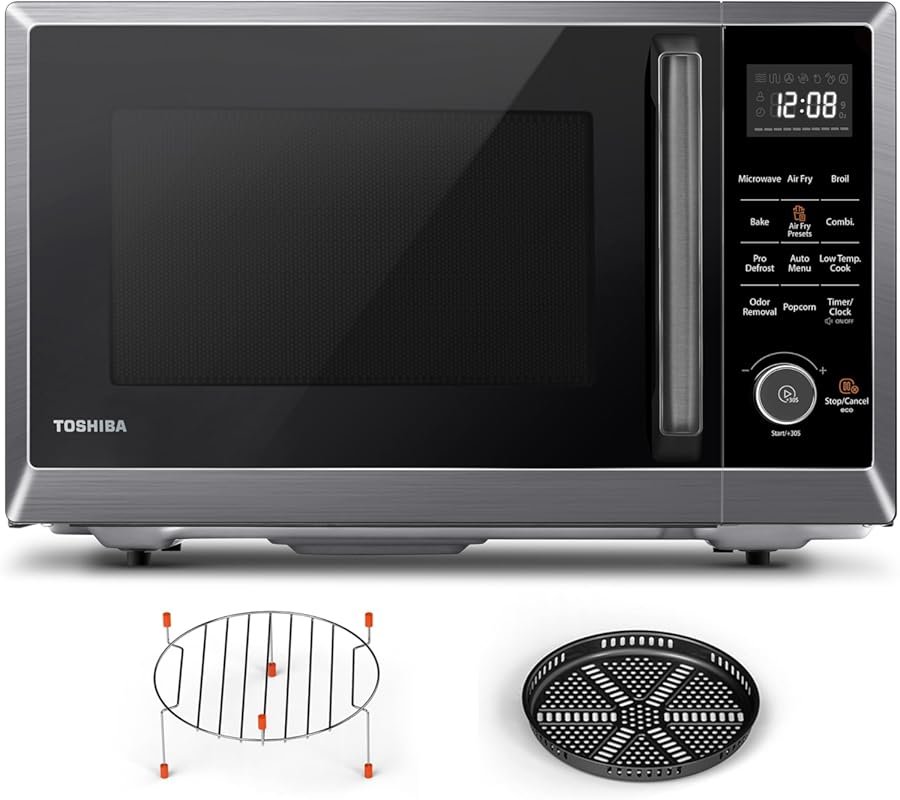 Toshiba 1.0 Cu.ft 8-in-1 Convection Microwave Oven, Position Memory Tu