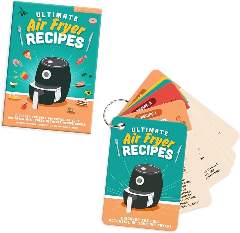 Gift Republic Air Fryer Recipe Cards Set: 50 Easy Everyday Healthy Mea