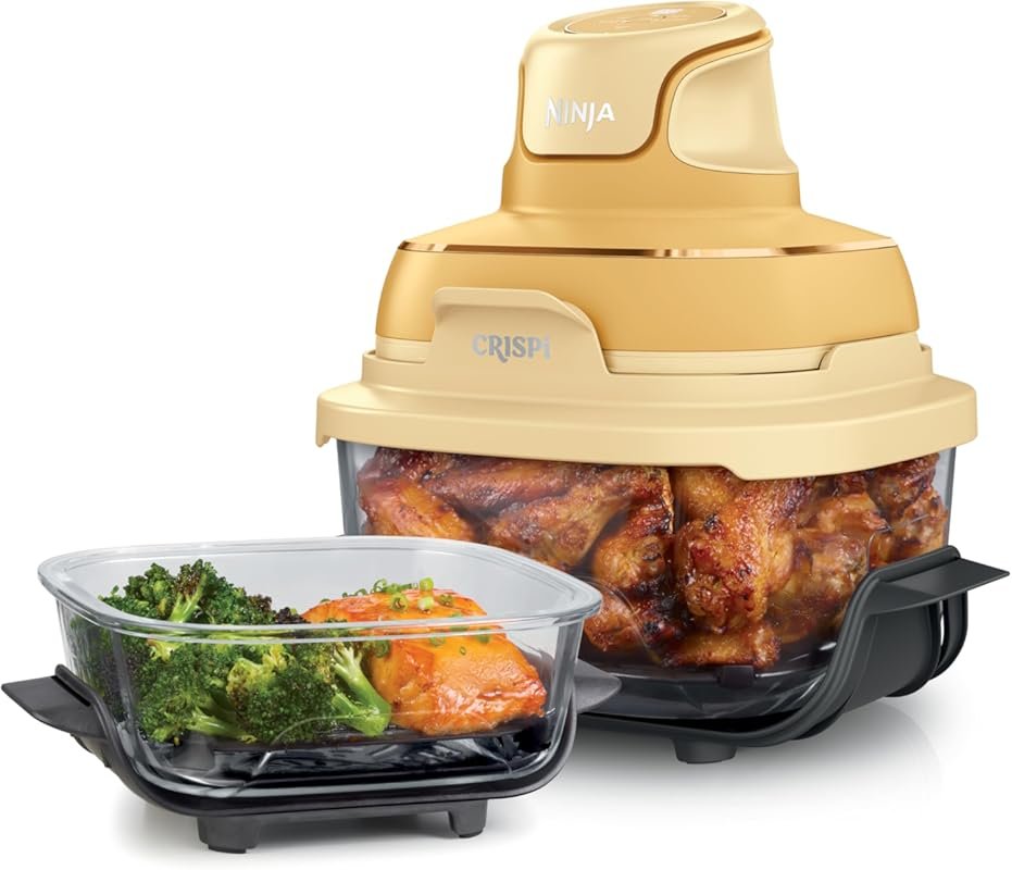 Ninja Crispi 4-in-1 Glass Air Fryer FN101GD: 4QT, 450Β°F, Air Fry, Bake, Recrisp, Ginger Snap
