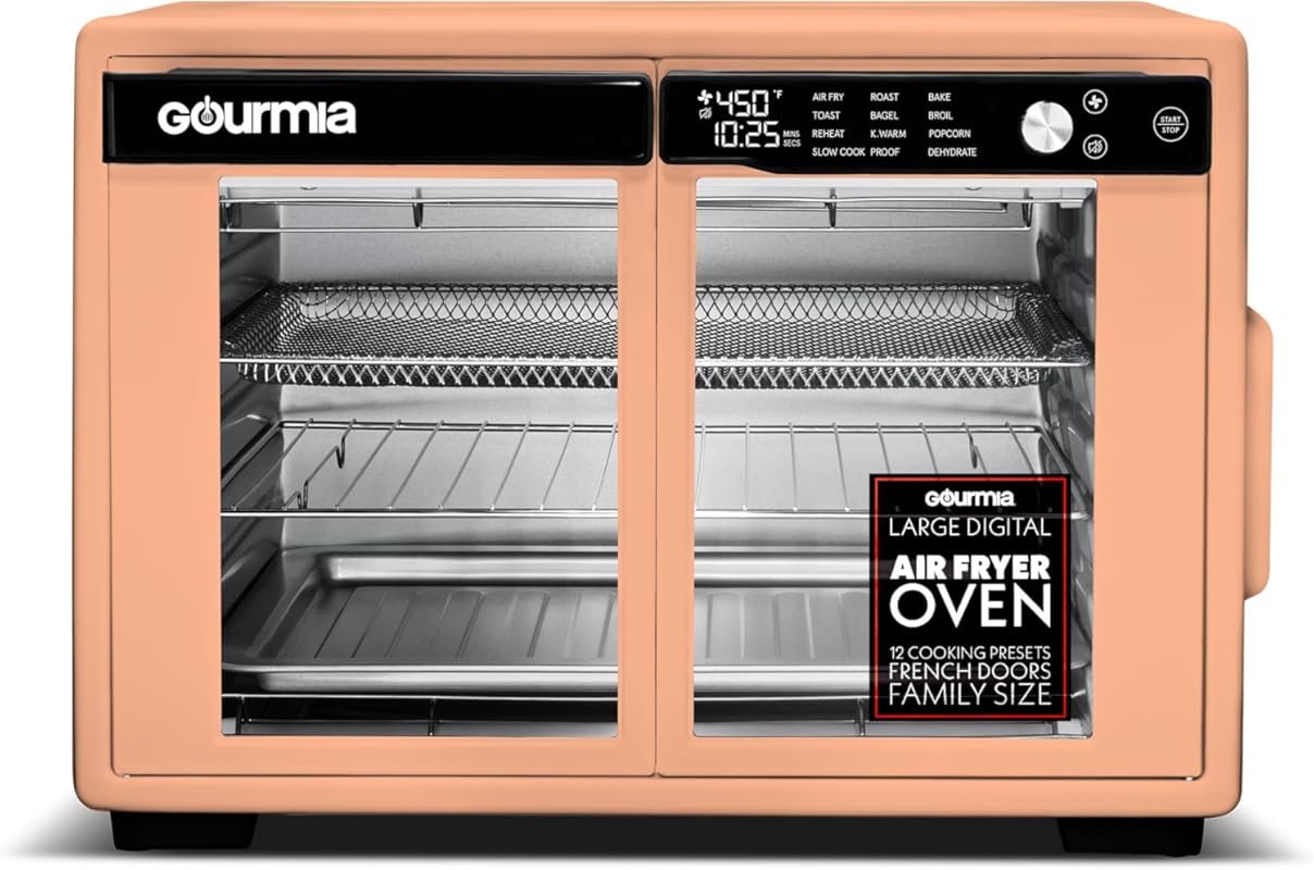 Gourmia 37 Qt French Door Air Fryer Oven: Large Convection Toaster, Fr