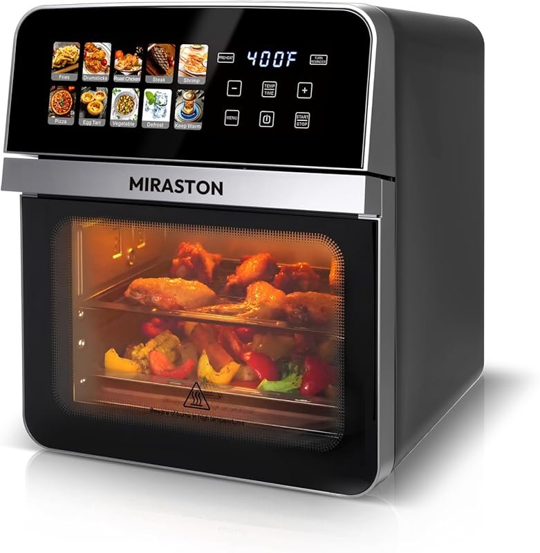 10QT Air Fryer Toaster Oven: Family Size Combo with 10 Presets for Roa