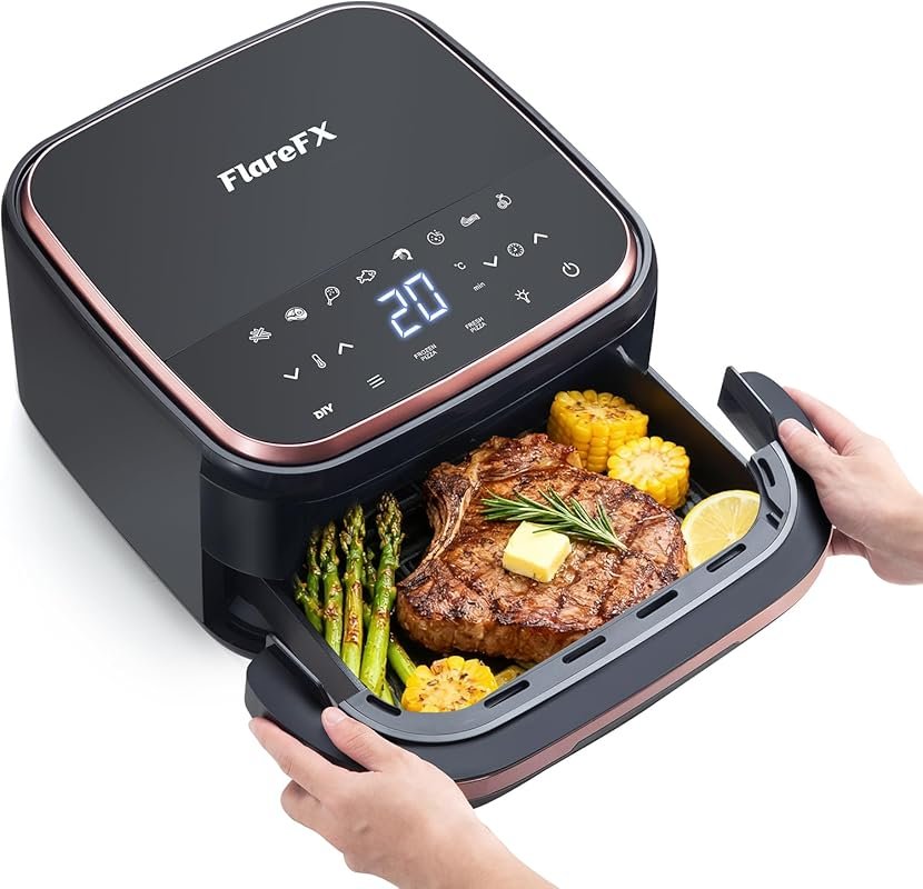 4.5QT Air Fryer Oven with Dual Heating & View Window: 11-in-1 Nonstick