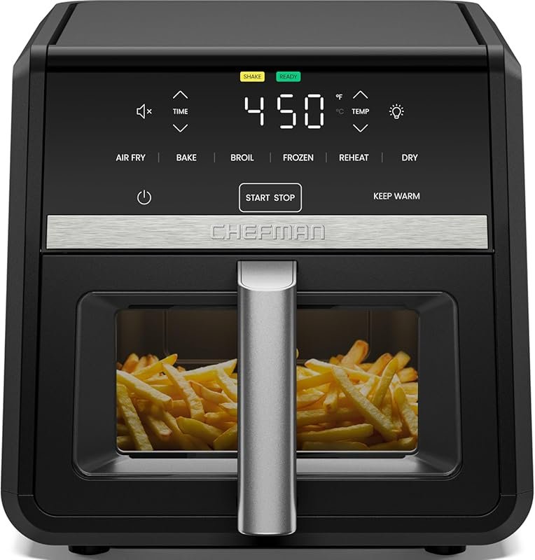 Chefman 9 Qt TurboFry 7-in-1 Air Fryer with Viewing Window for Crispie