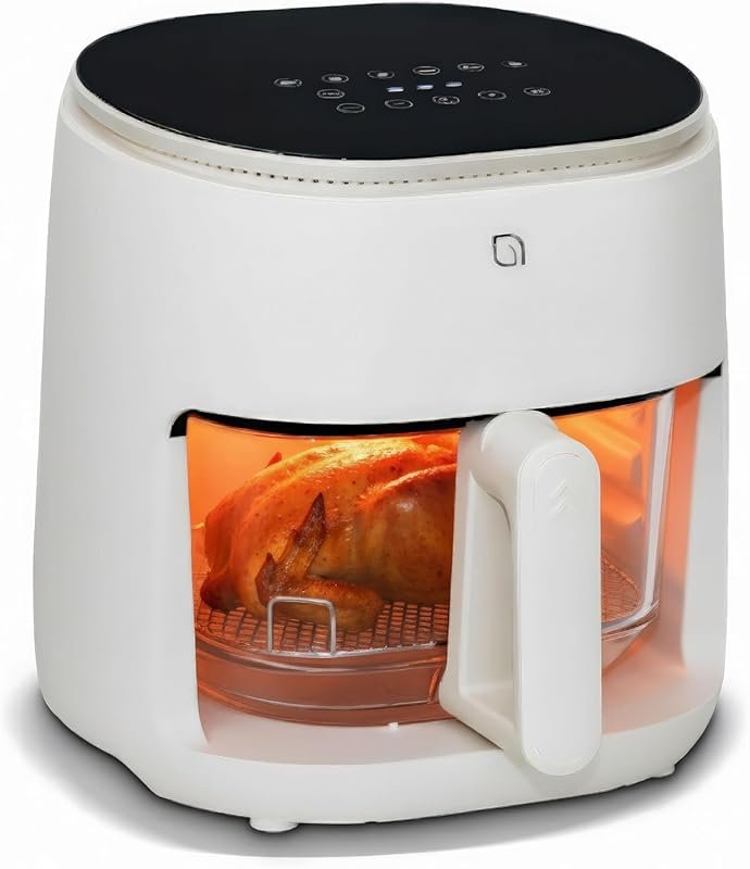 WILLOW Eco Series 6-in-1 5 Quart White Air Fryer with Glass Basket