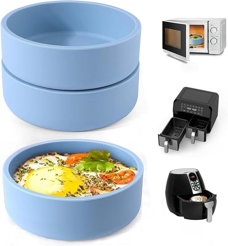 ZHYEEDAA 3Pcs Silicone Air Fryer Egg Molds, Individual Egg Bite Maker,