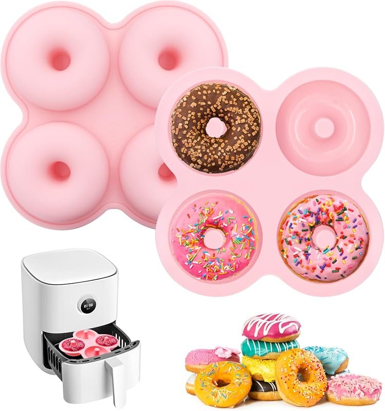 Reusable Silicone Air Fryer Donut Mold Set of 2 – Non-Stick, Easy to C