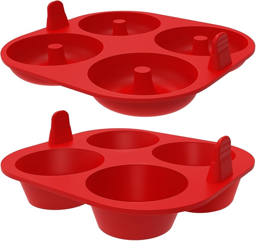Webake Silicone Air Fryer Muffin and Donut Pan Set – Nonstick, BPA-Fre