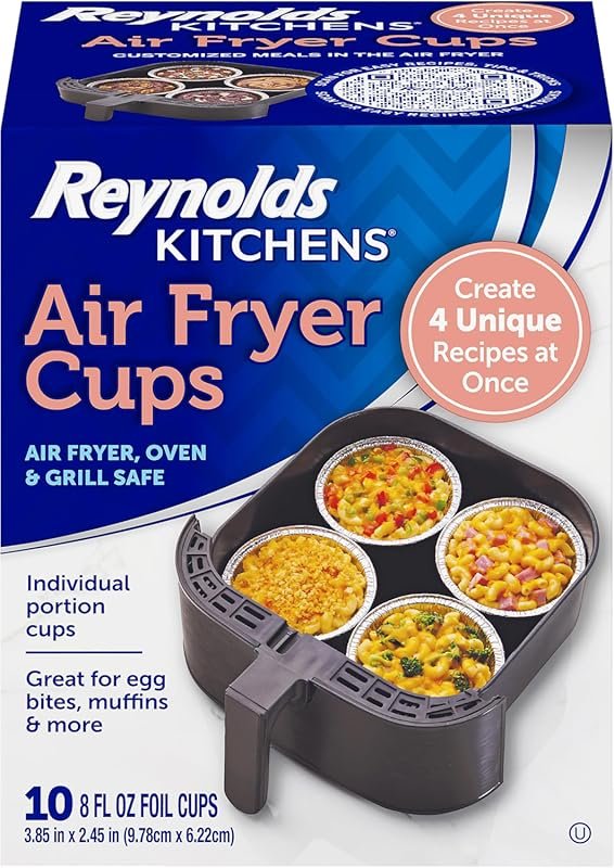 Reynolds Air Fryer Cups, 10-Pack, Oven & Grill Safe, Perfect for Meal 