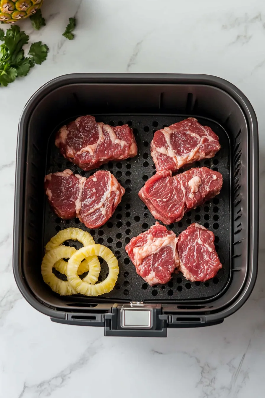 air fryer basket steak placement