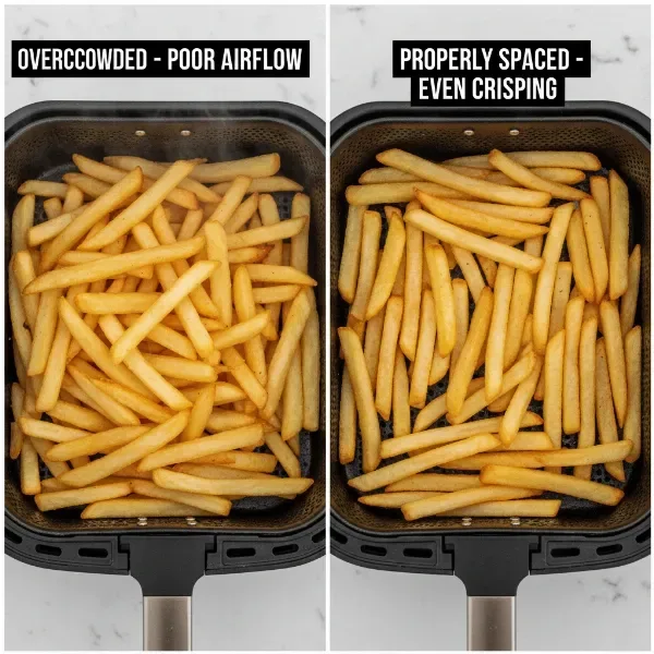 air fryer overcrowding