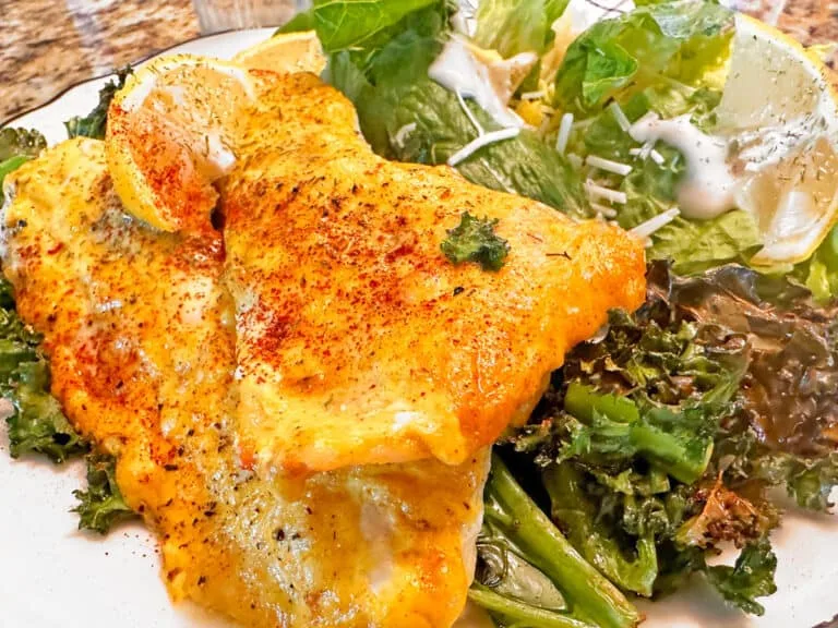 Arranging fish in air fryer basket
