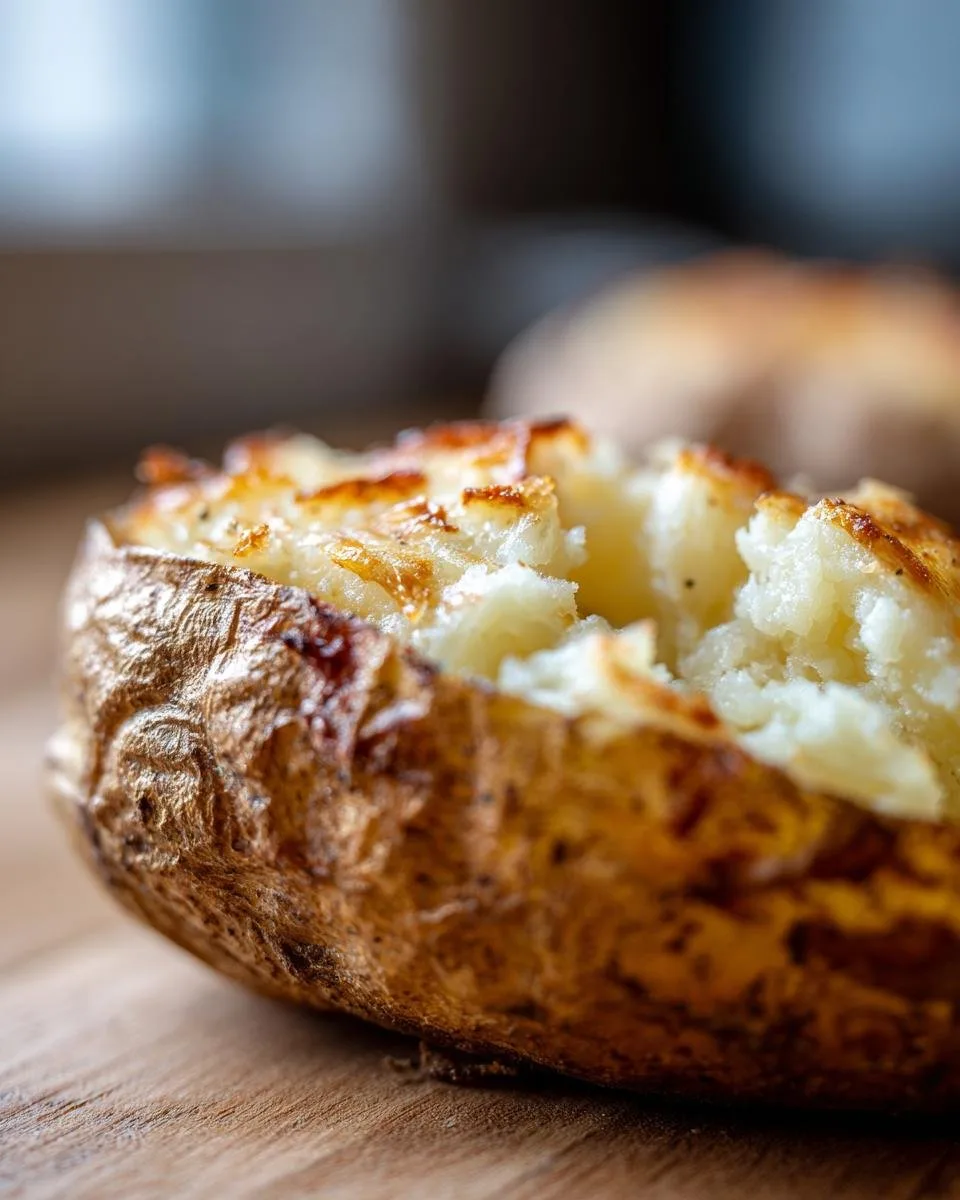 baked potato cross section doneness