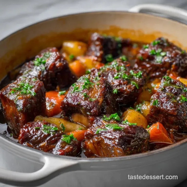 Braised short ribs in Dutch oven