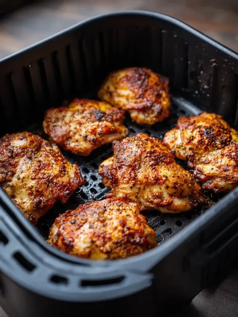 chicken thighs in air fryer basket