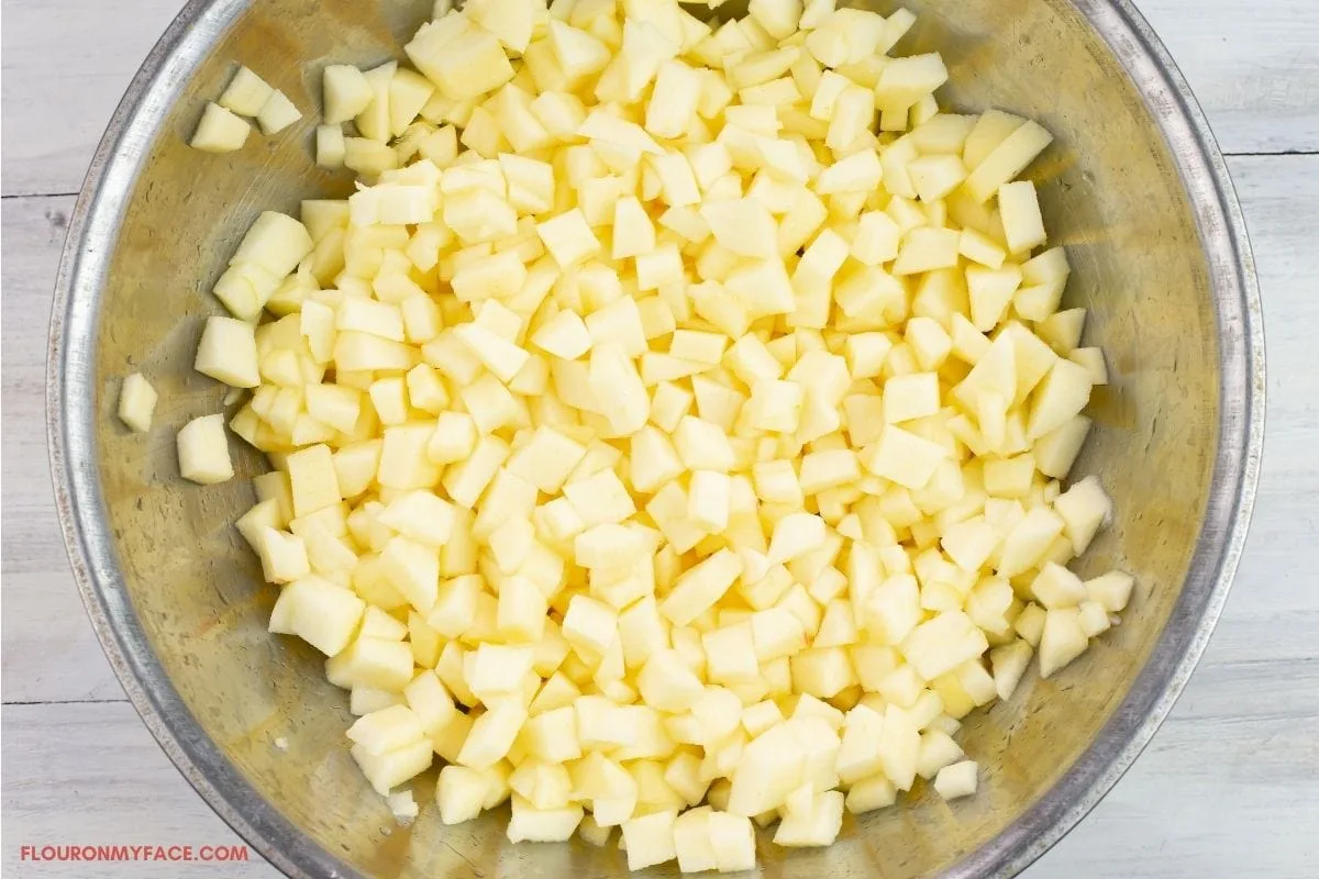 diced apples for fritters