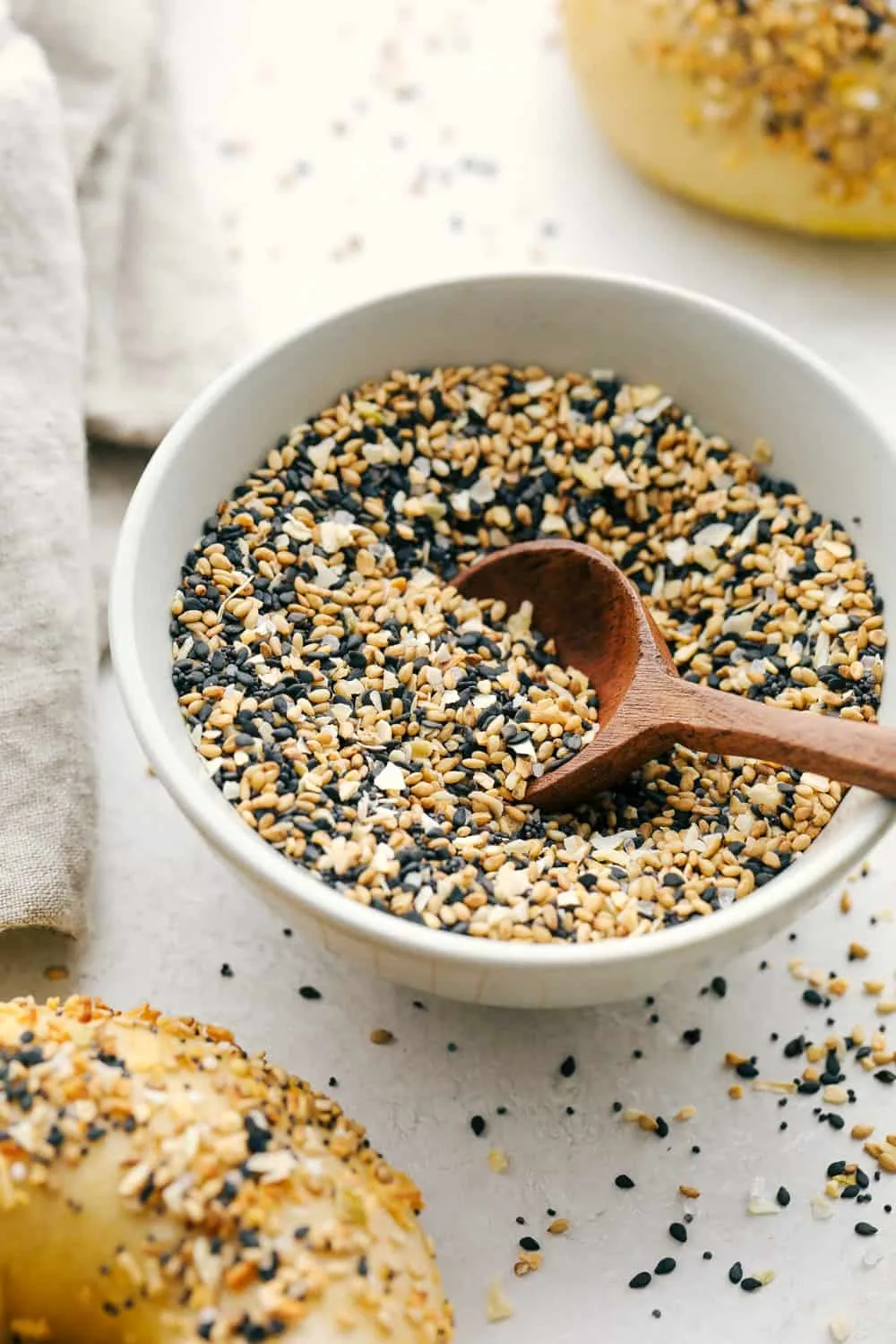 everything bagel seasoning on yogurt bagels