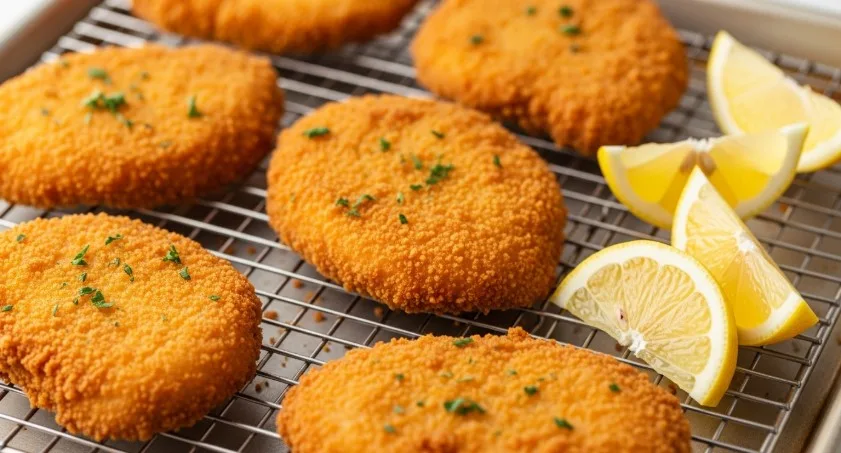 finished air fryer chicken cutlets