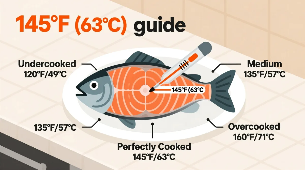 fish internal temperature 145°F