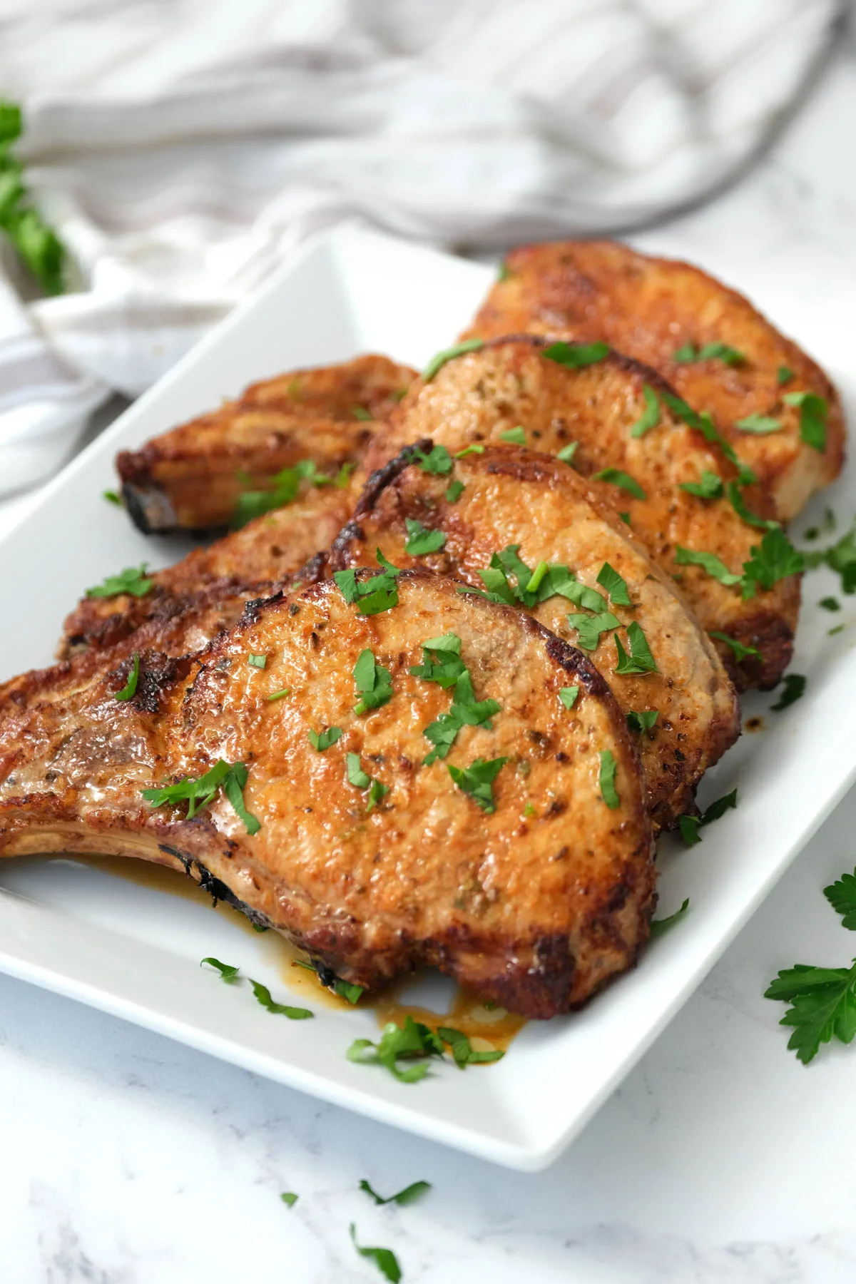 golden brown air fryer pork chops